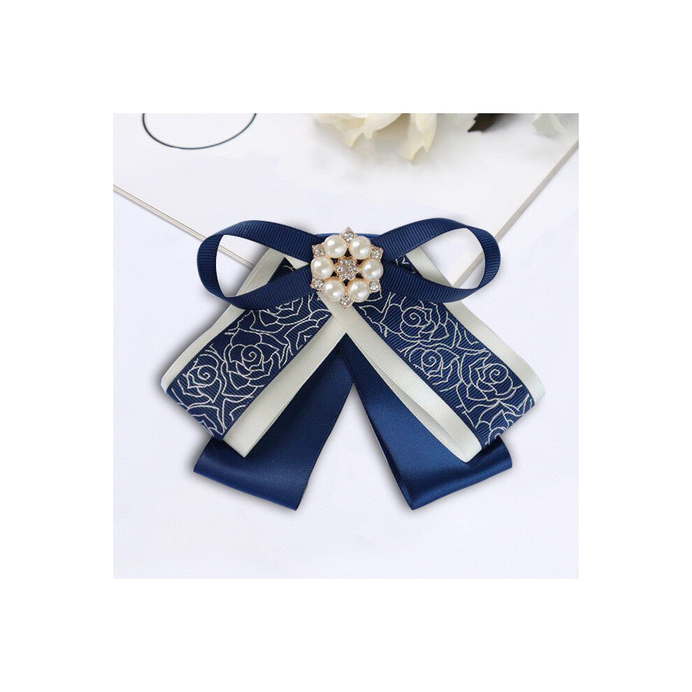 (StyleB) Tie Business Attire Simulated Pearl Decoration Waiter Work Tie Uniform Bow