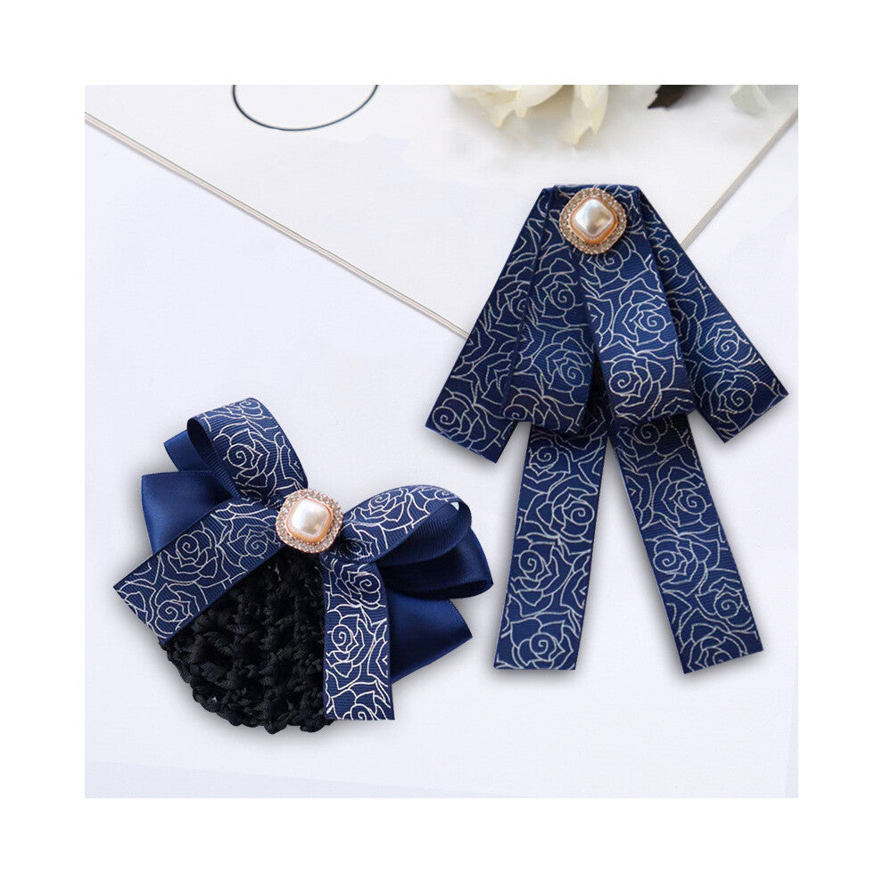 (StyleN) Tie Business Attire Simulated Pearl Decoration Waiter Work Tie Uniform Bow