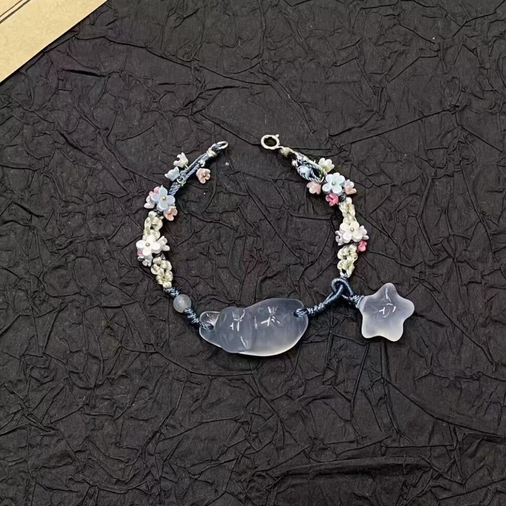 (Fat Blue Cat) Blue Playful Cat Star Bracelet For Women Great For Unique Style And Gifting Fashionforward