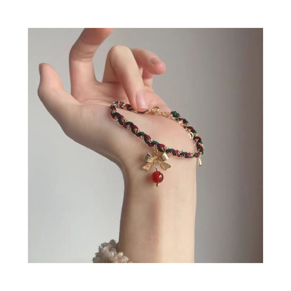(Green) Red White Unique And Green Bow Knot Fashion Bracelet For Women Perfect Travel Gifts For