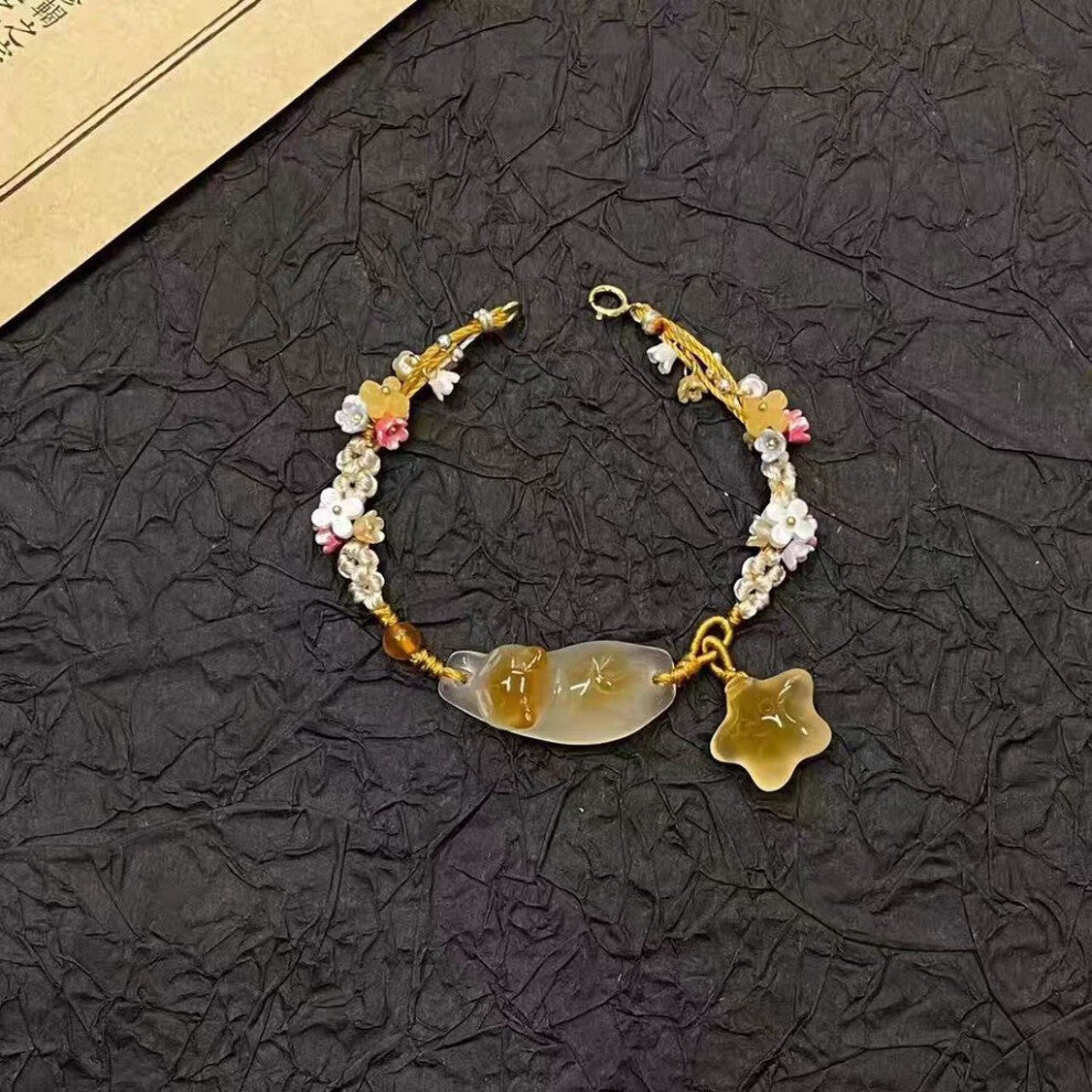 (Fat Orange Cat) Cat Blue Playful Star Bracelet For Women Great For Unique Style And Fashionforward Gifting