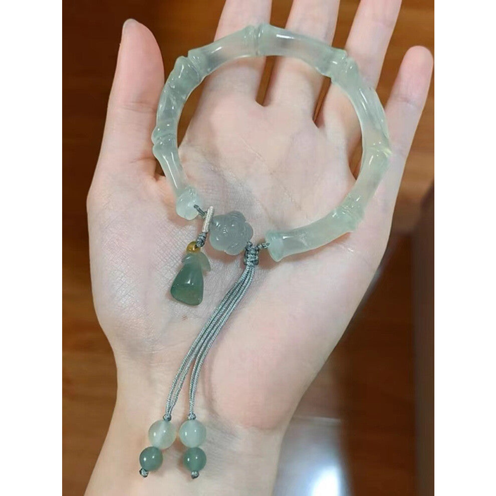 (Moon Lotus Bracelet) Lotus Resin Lightweight Bracelet With Bamboo Motifs Perfect For Chic A Look