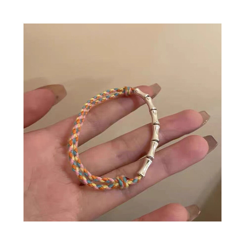 (Woven Bamboo Bracelet) Lotus Resin Lightweight Bracelet With Bamboo Motifs Perfect For Chic A Look