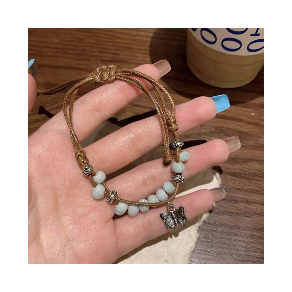 (Crackle Glaze Bracelet) Lotus Resin Lightweight Bracelet With Bamboo Motifs Perfect For Chic A Look