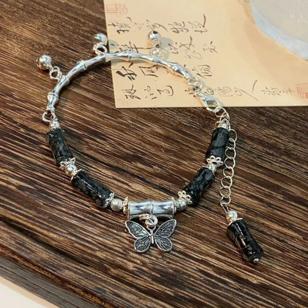 (Forest Bracelet) Lotus Resin Lightweight Bracelet With Bamboo Motifs Perfect For Chic A Look