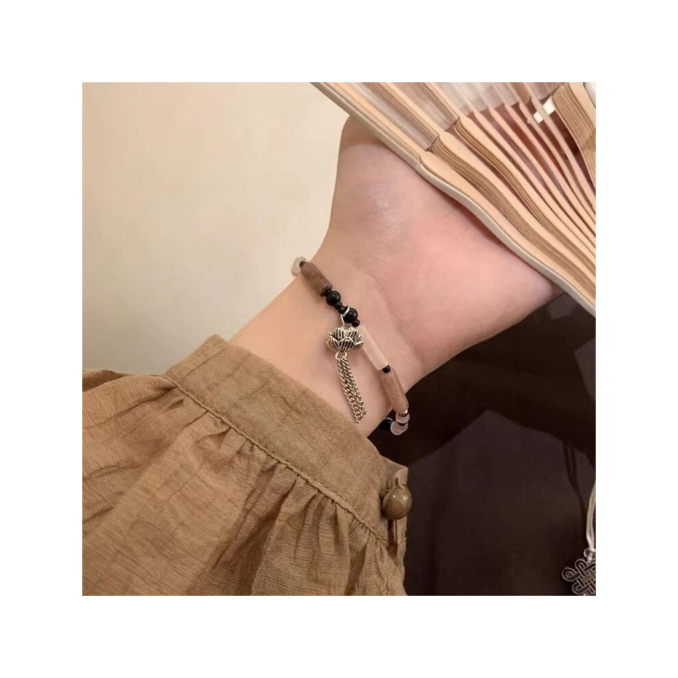 (Small Lotus Bracelet) Lotus Resin Lightweight Bracelet With Bamboo Motifs Perfect For Chic A Look