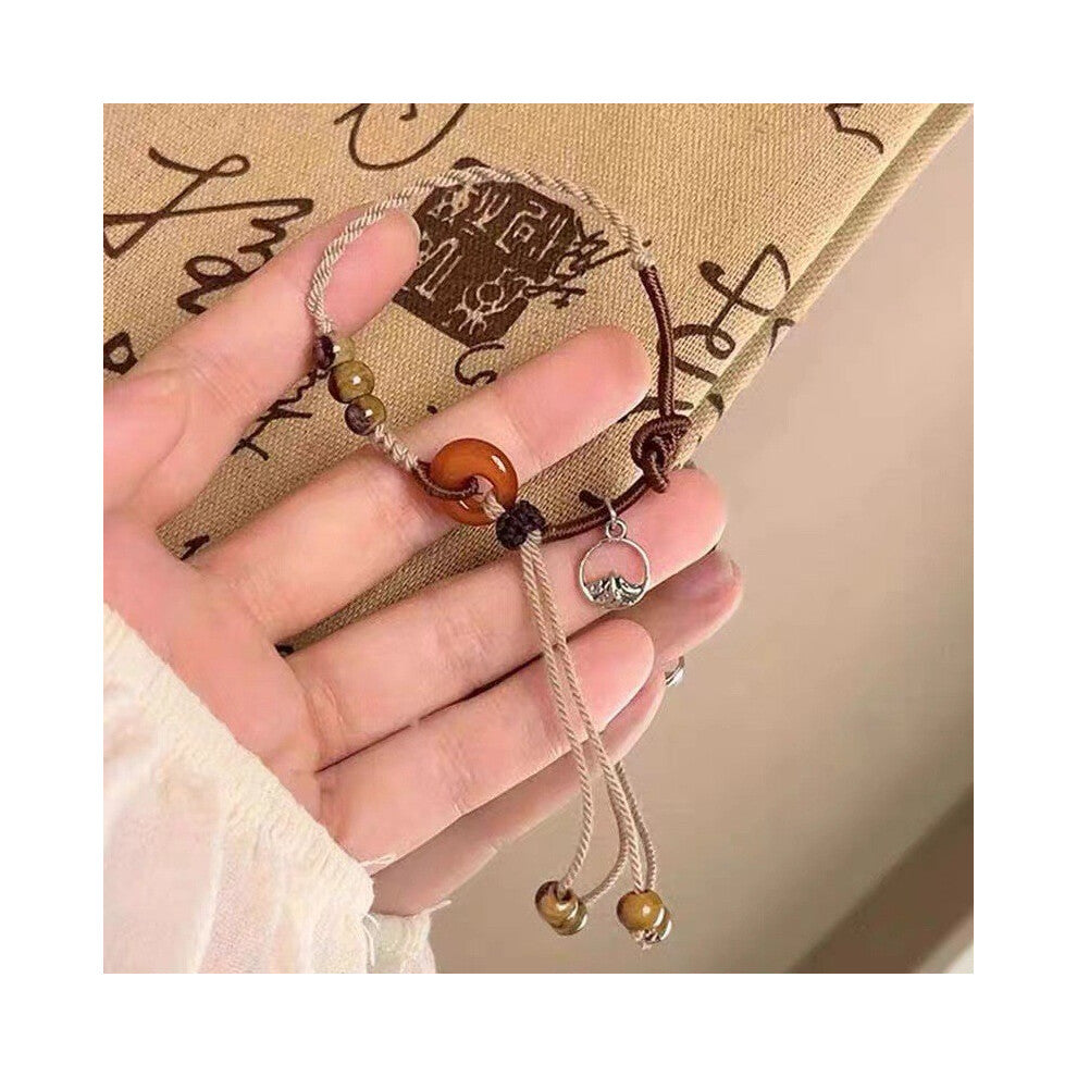 (Mountain Peace Bracelet) Lotus Resin Lightweight Bracelet With Bamboo Motifs Perfect For Chic A Look