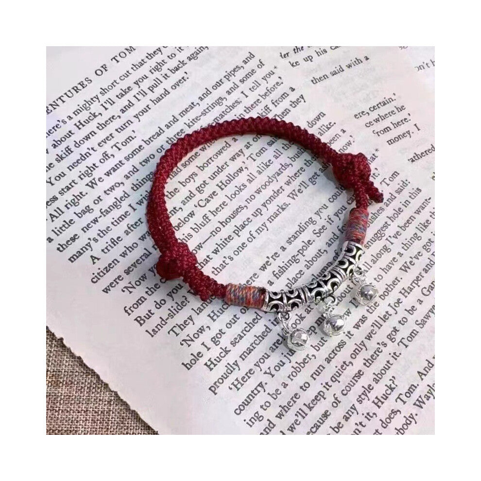 (Red Cord Bracelet) Lotus Resin Lightweight Bracelet With Bamboo Motifs Perfect For Chic A Look