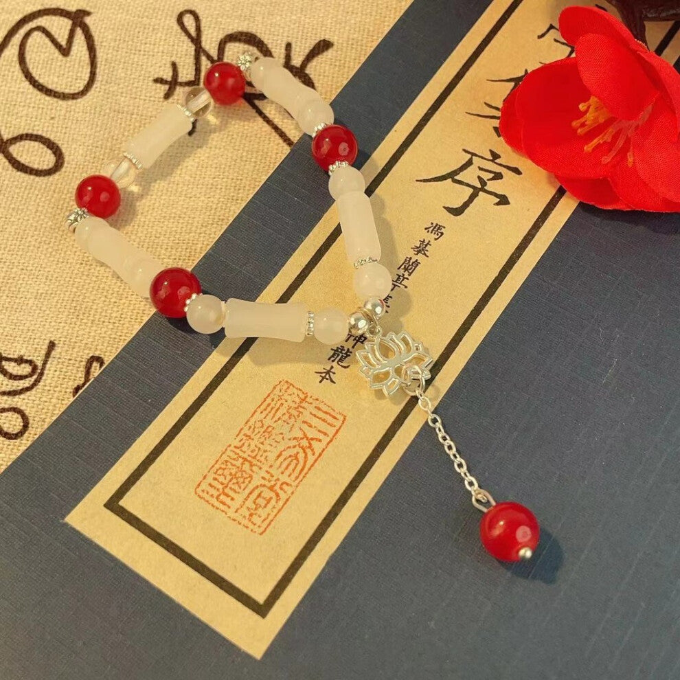 (Lotus Impression Bracelet) Lotus Resin Lightweight Bracelet With Bamboo Motifs Perfect For Chic A Look