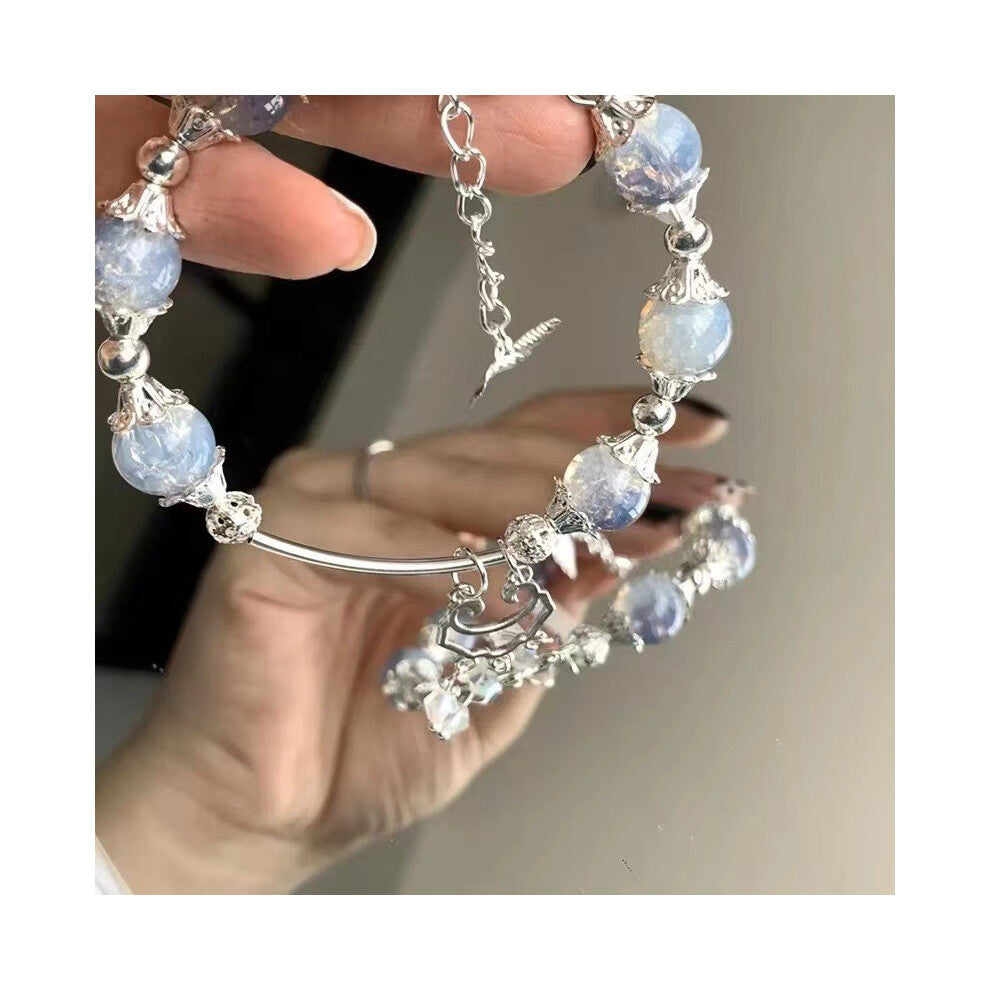 (Blue Butterfly Bracelet) Lotus Resin Lightweight Bracelet With Bamboo Motifs Perfect For Chic A Look