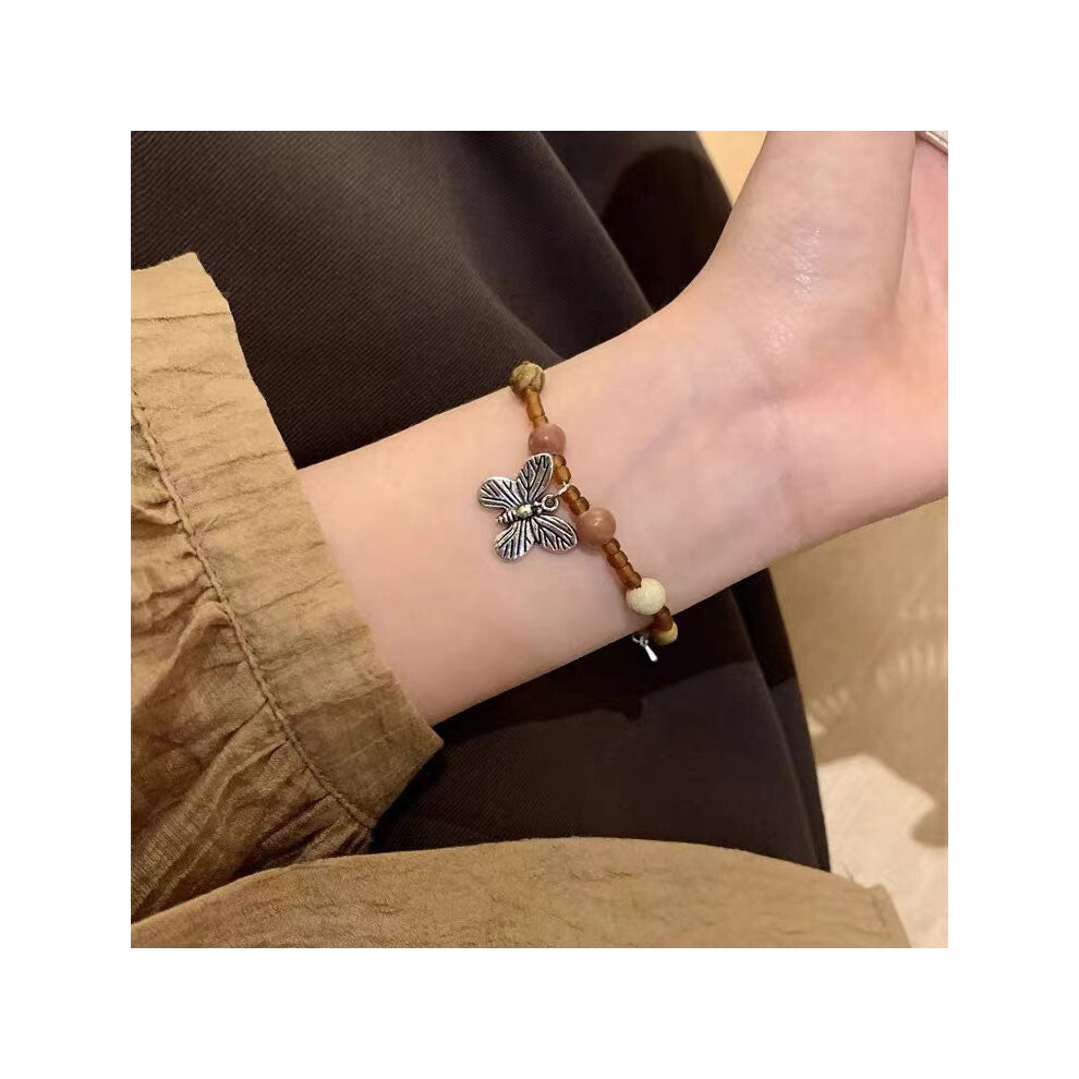 (Butterfly Bracelet) Resin Lotus Lightweight Bracelet With Bamboo Motifs Perfect For Chic A Look