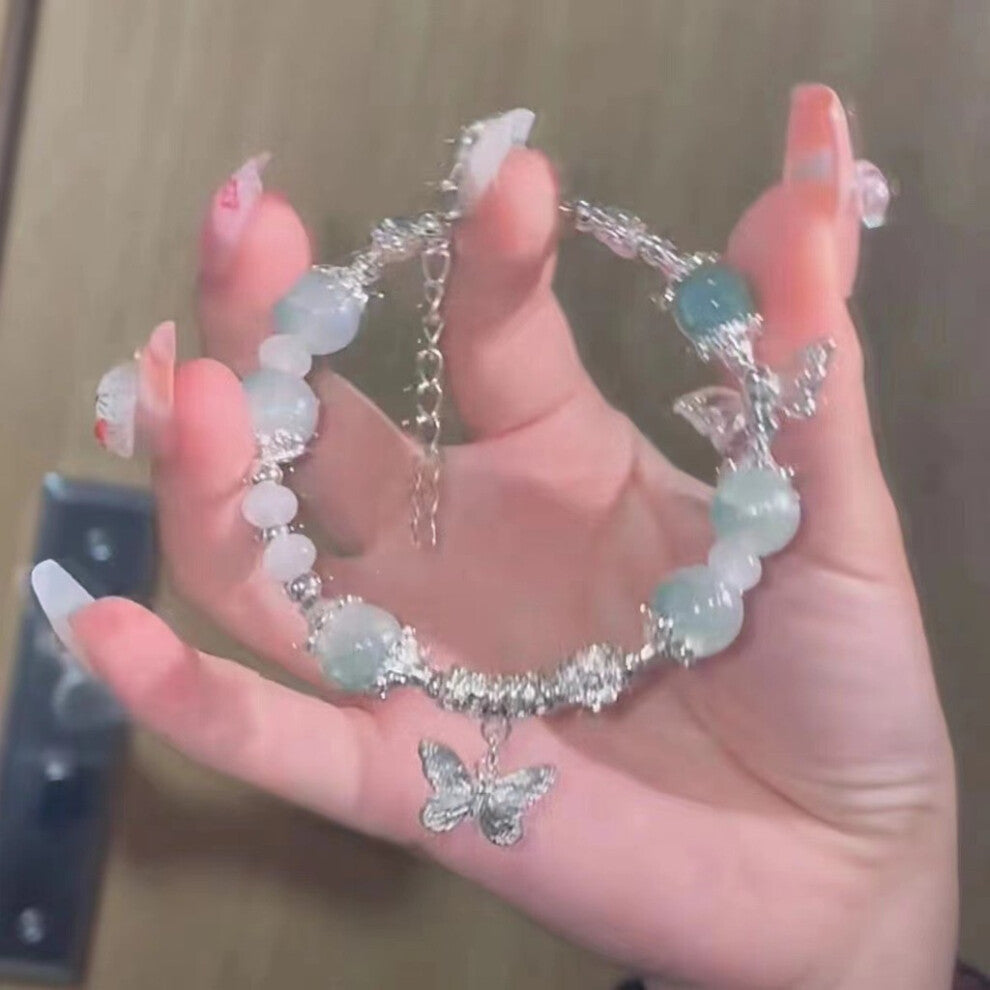 (Glass Bead Bracelet) Resin Lotus Lightweight Bracelet With Bamboo Motifs Perfect For Chic A Look