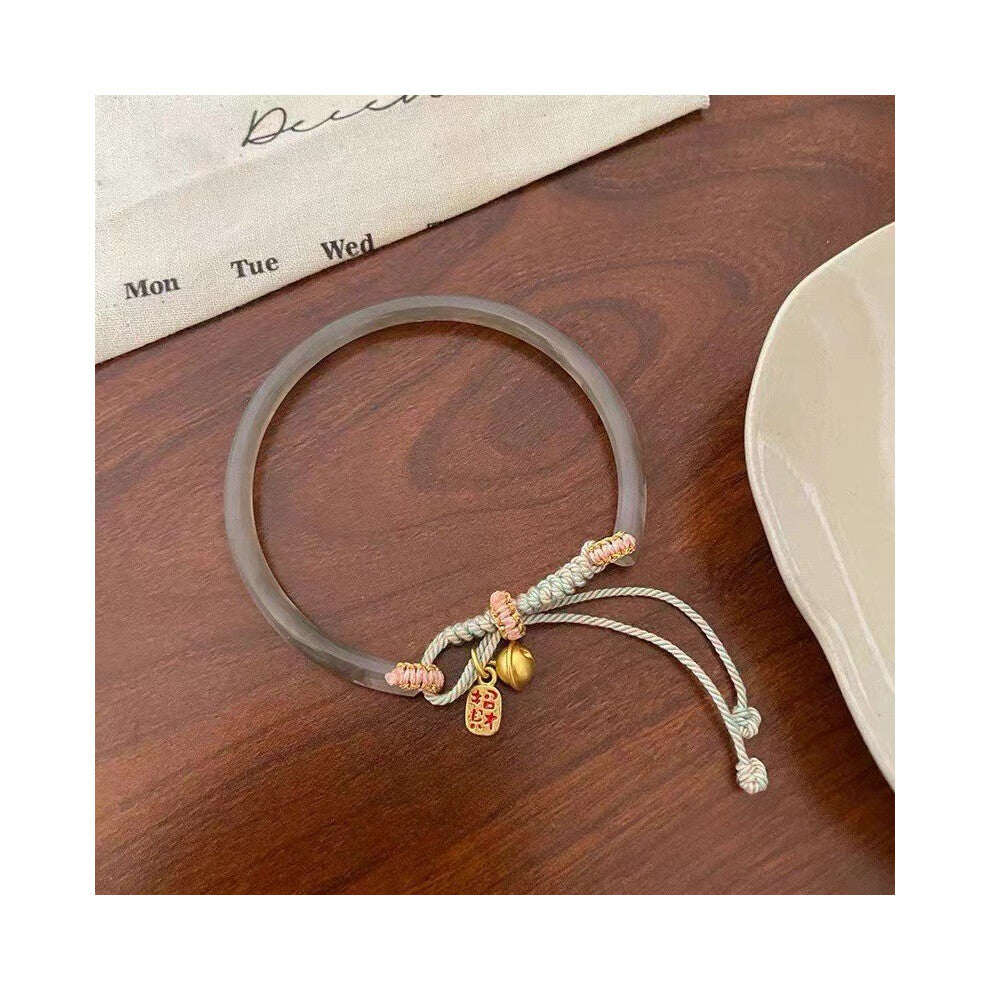 (Peace Lock Bracelet) Resin Lotus Lightweight Bracelet With Bamboo Motifs Perfect For Chic A Look