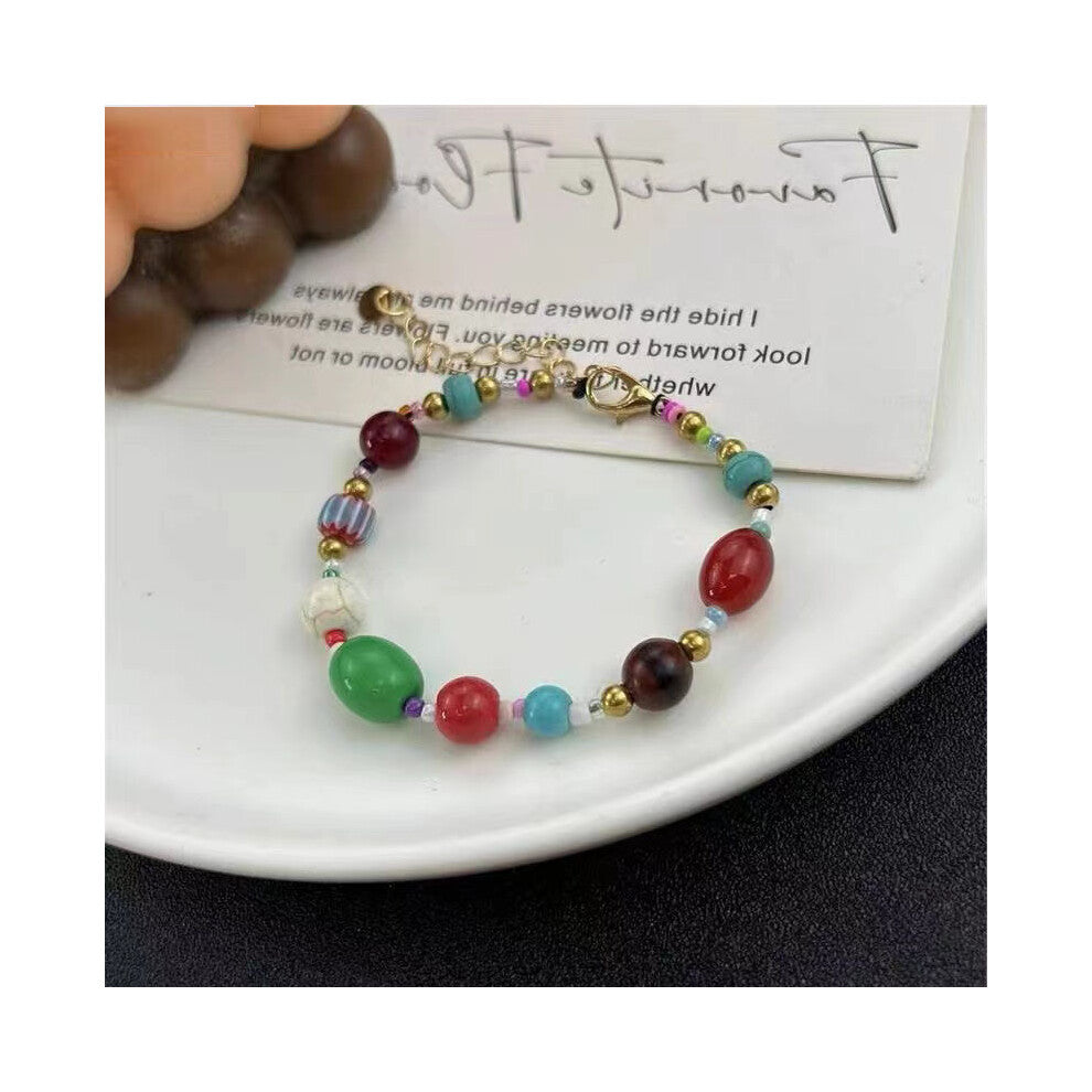 (Romantic Collector Bracelet) Resin Lotus Lightweight Bracelet With Bamboo Motifs Perfect For Chic A Look