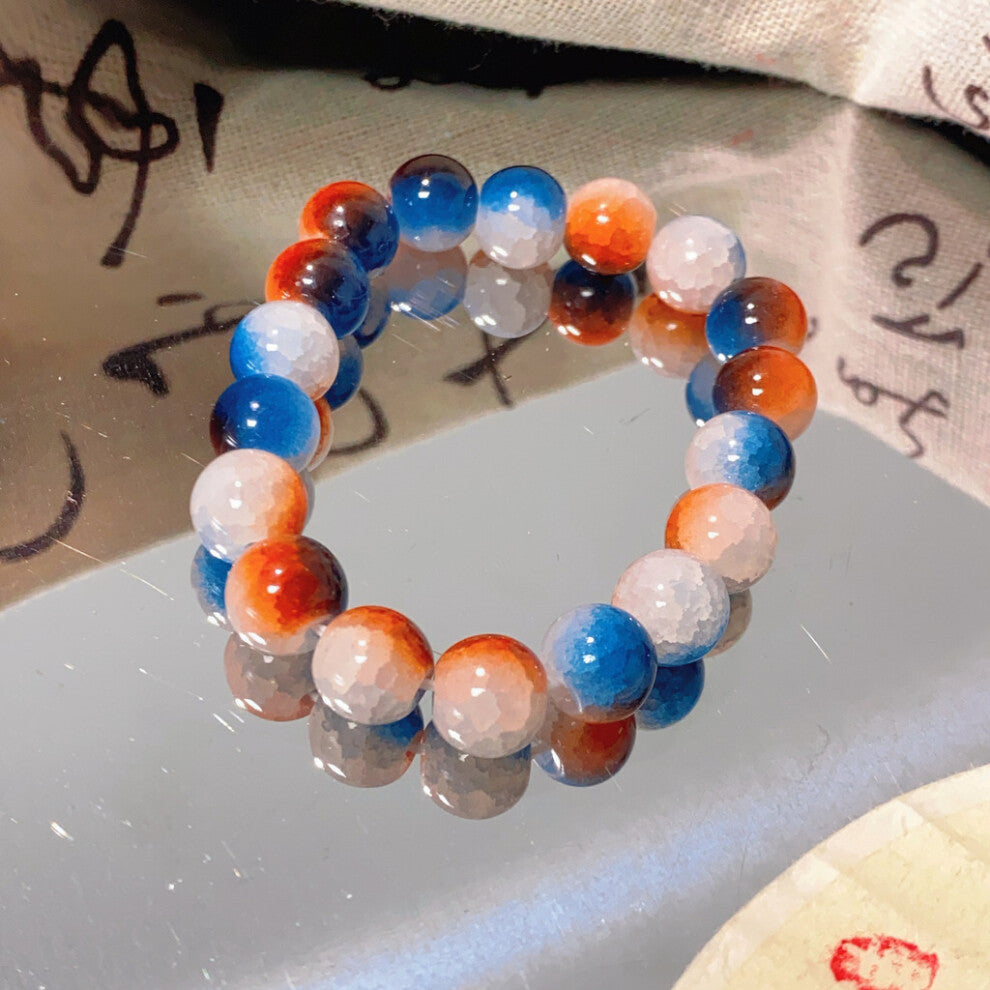 (Blue Tiger Eye Bracelet) Resin Lotus Lightweight Bracelet With Bamboo Motifs Perfect For Chic A Look