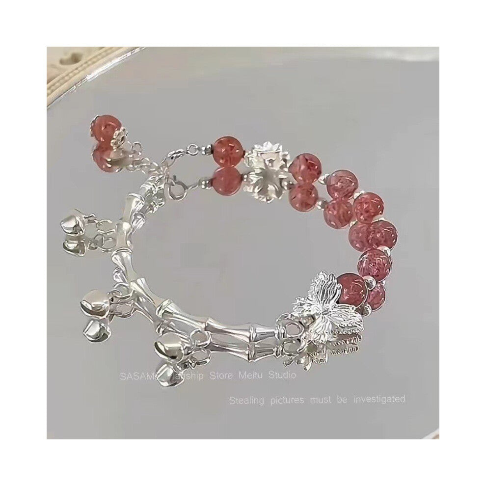 (Lotus Butterfly Bracelet) Resin Lotus Lightweight Bracelet With Bamboo Motifs Perfect For Chic A Look