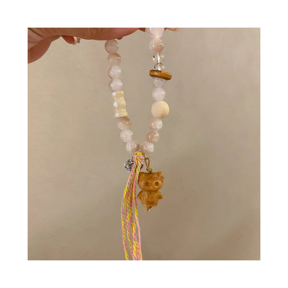 (Hello Kitty Peace Lock Bracele) Resin Lotus Lightweight Bracelet With Bamboo Motifs Perfect For Chic A Look