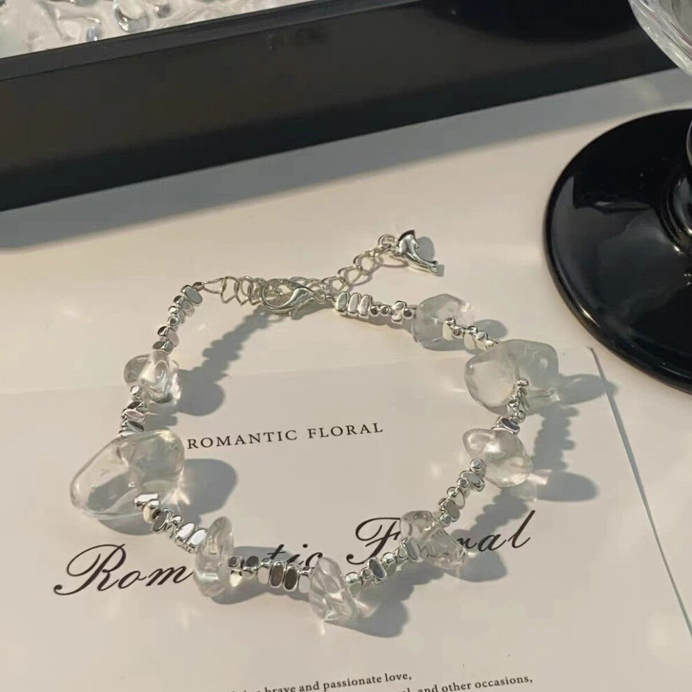 (Fragment Bracelet) Resin Lotus Lightweight Bracelet With Bamboo Motifs Perfect For Chic A Look