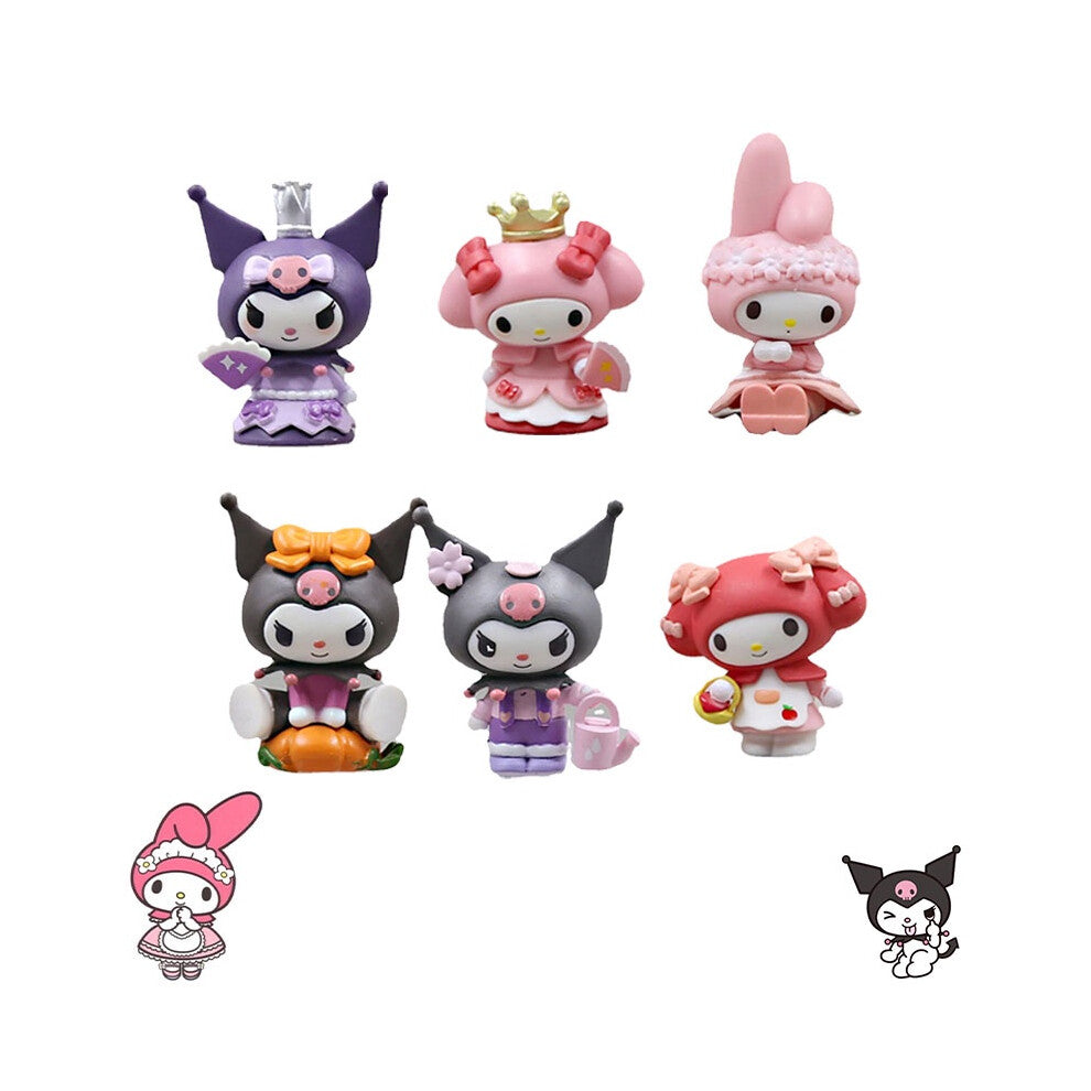 Figure Sanrio Characters Set Melody Kuromi Diy Baking Pvc Desktop Decoration