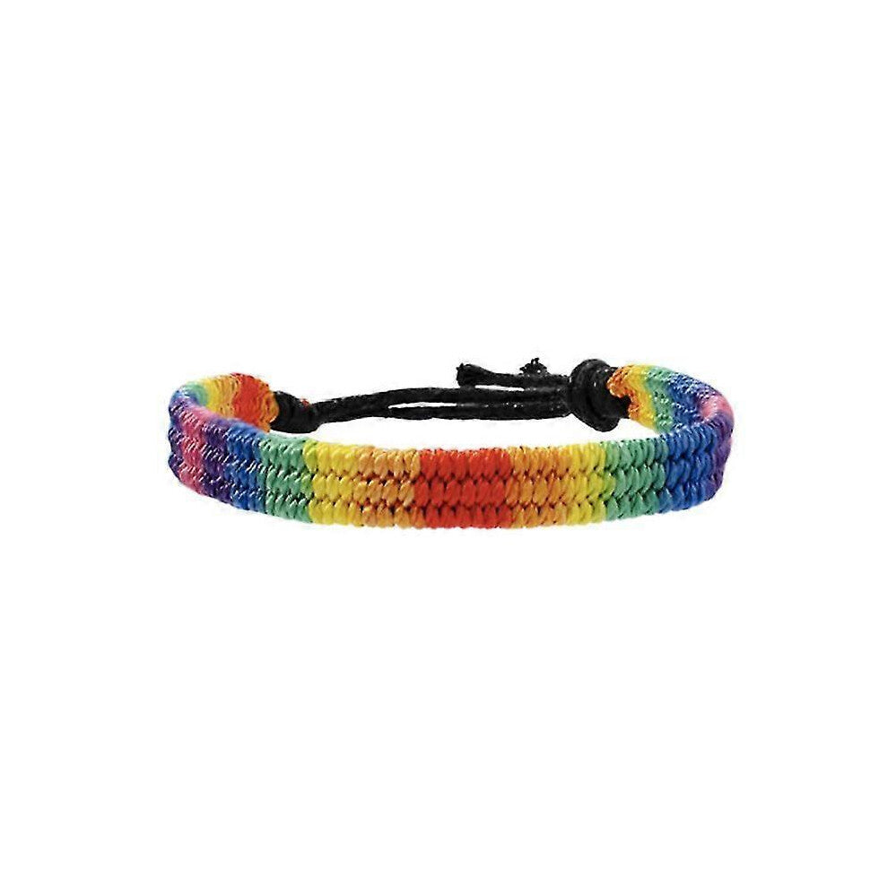 (As show, One size) 2pcs Colorful Friendship Bracelet Gay Lesbian Adjustable Jewelry
