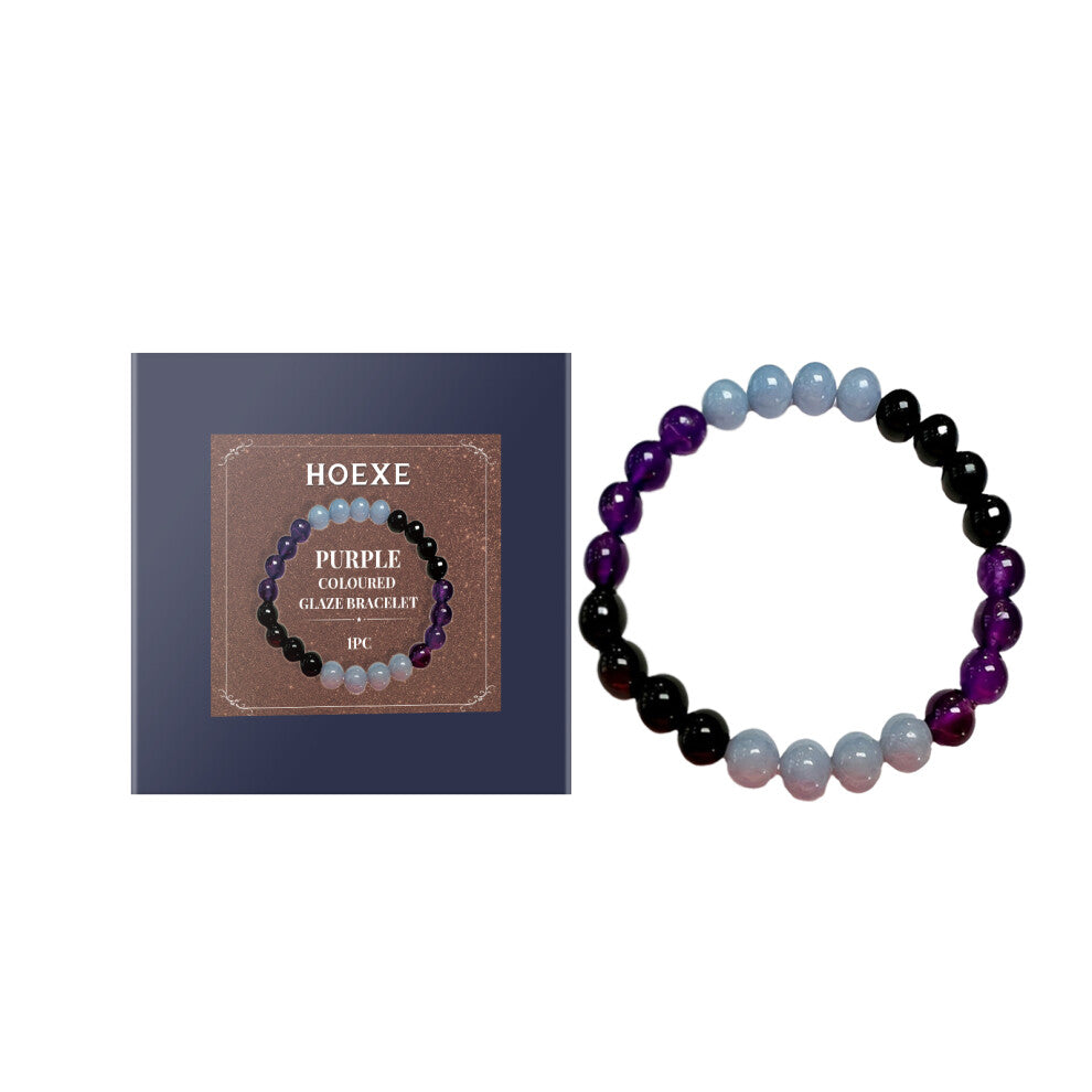 Purple Glass Detox Bracelet - Handcrafted Crystal Beaded Fashion Accessory for Refreshing Style
