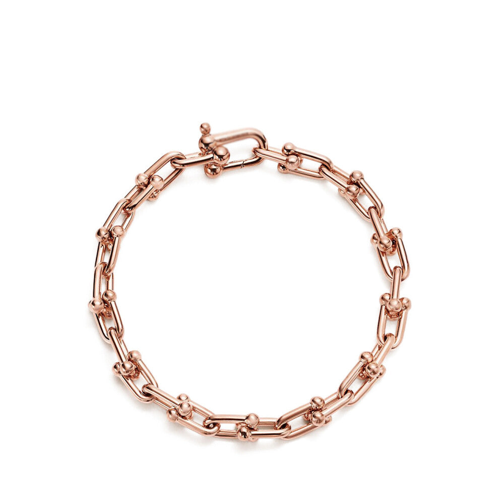 (Rose gold small horseshoe bracelet, 16cm) The classic T family horseshoe bracelet, with a fashionable design and diamond-encrusted, is a light luxury