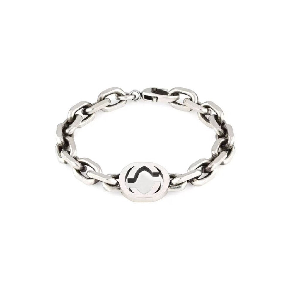 (Bracelet Style 1, 19cm) The Gu Family series retro double G bracelet, Ai Wuwei interlocking enamel tiger-head snake-shaped bracelet, is fashionable