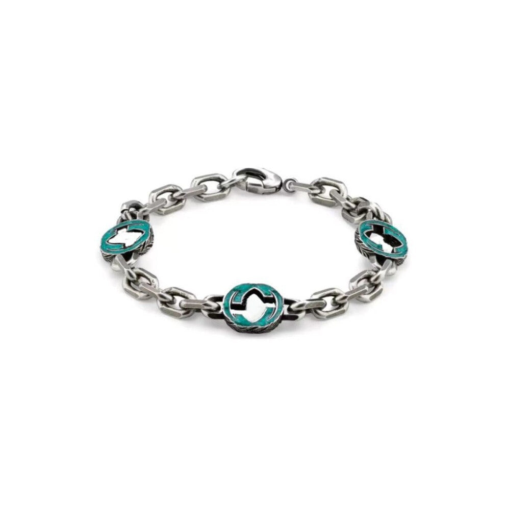 (Bracelet Style 14, 22cm) The Gu Family series retro double G bracelet, Ai Wuwei interlocking enamel tiger-head snake-shaped bracelet, is fashionable