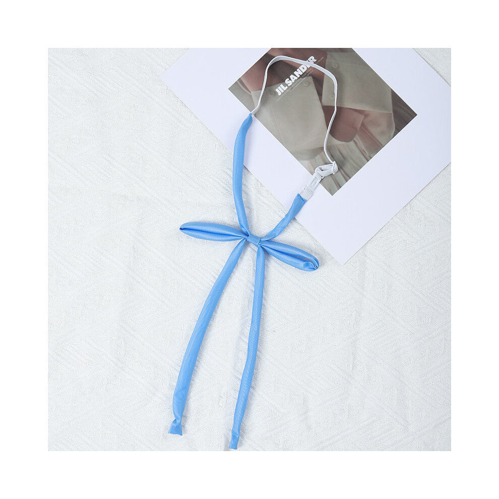 (Light Blue Ribbon) Girls Tie Bow Collar Rope Shirt Accessory For School Uniforms Wear Daily And