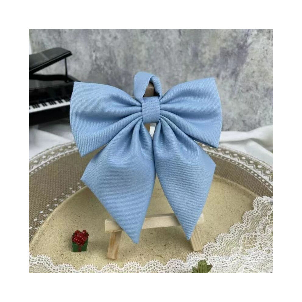 (Sky Blue Feather) Girls Tie Bow Collar Rope Shirt Accessory For School Uniforms Wear Daily And