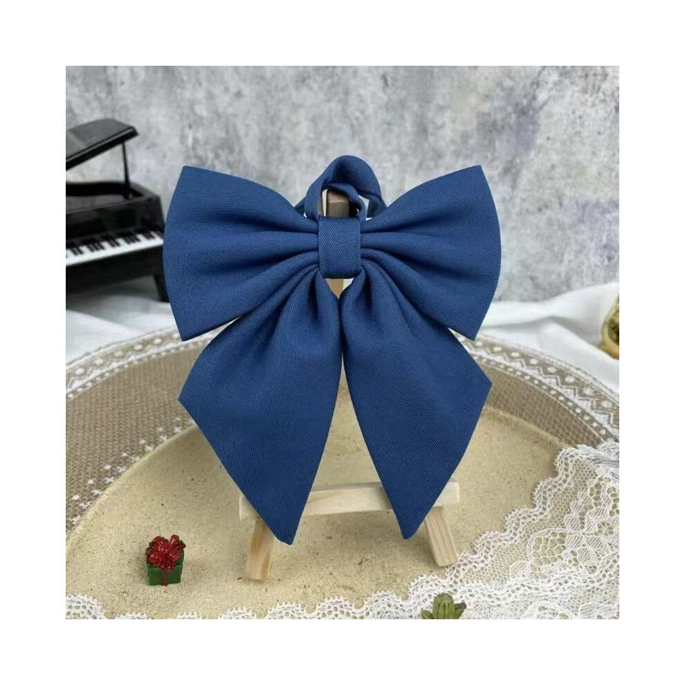 (Azure Feather) Girls Tie Bow Collar Rope Shirt Accessory For School Uniforms Wear Daily And