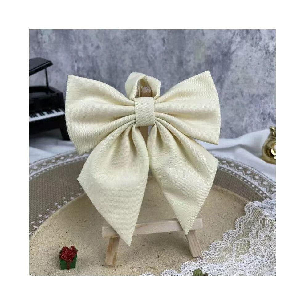 (Milk Yellow Feather) Girls Tie Bow Collar Rope Shirt Accessory For School Uniforms Wear Daily And