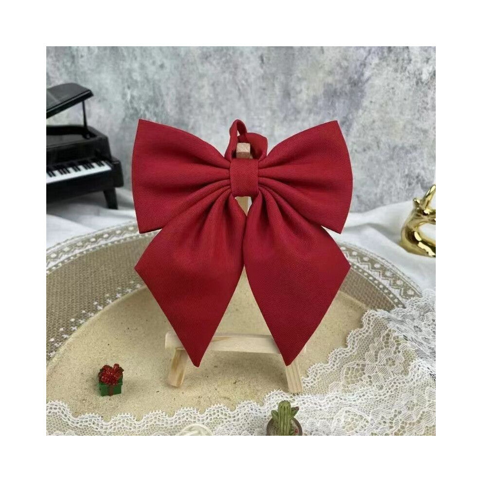 (Red Feather) Girls Tie Bow Collar Rope Shirt Accessory For School Uniforms Wear Daily And