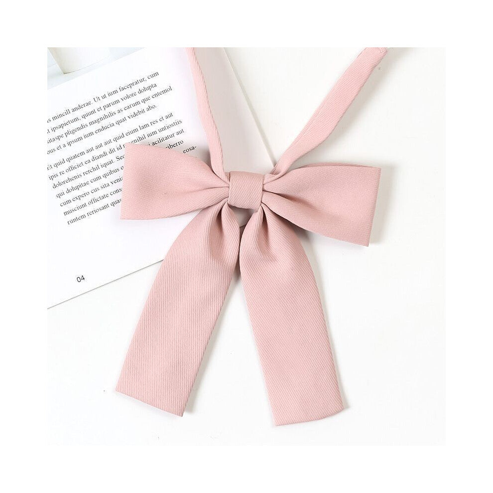 (Cinnamon Short Handle) Girls Tie Bow Collar Rope Shirt Accessory For School Uniforms Wear Daily And