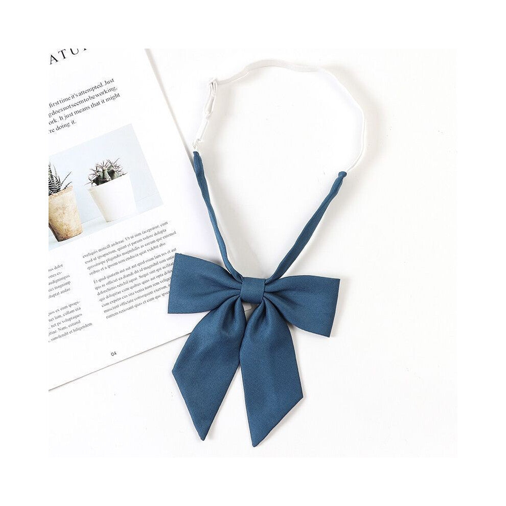 (Sky Blue Small Handle) Girls Tie Bow Collar Rope Shirt Accessory For School Uniforms Wear Daily And