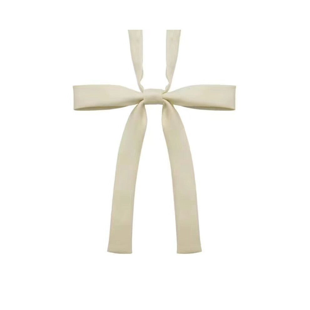 (Champagne Long Handle) Girls Tie Bow Collar Rope Shirt Accessory For School Uniforms Wear Daily And