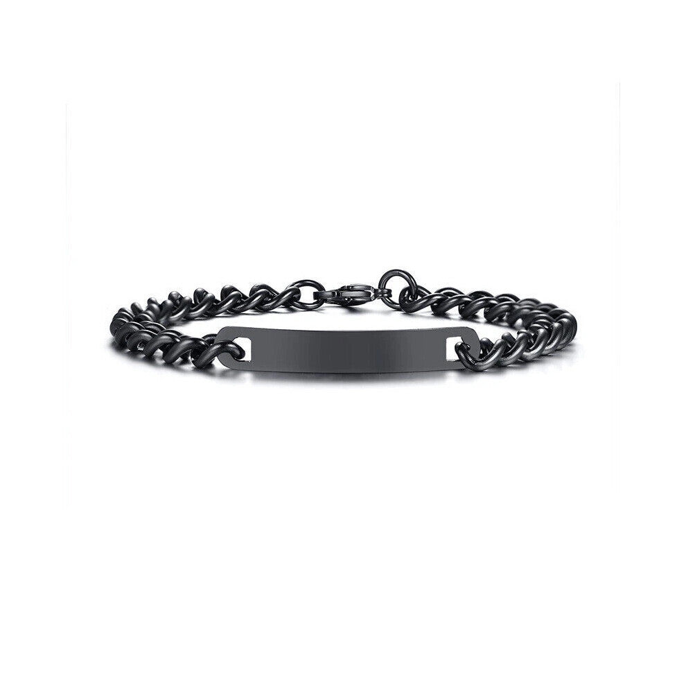 (Black,Men, TYPE 2 DIABETES) Personalized Medical Bracelet Emergency Engraving Men Women Alert ID Bangle New