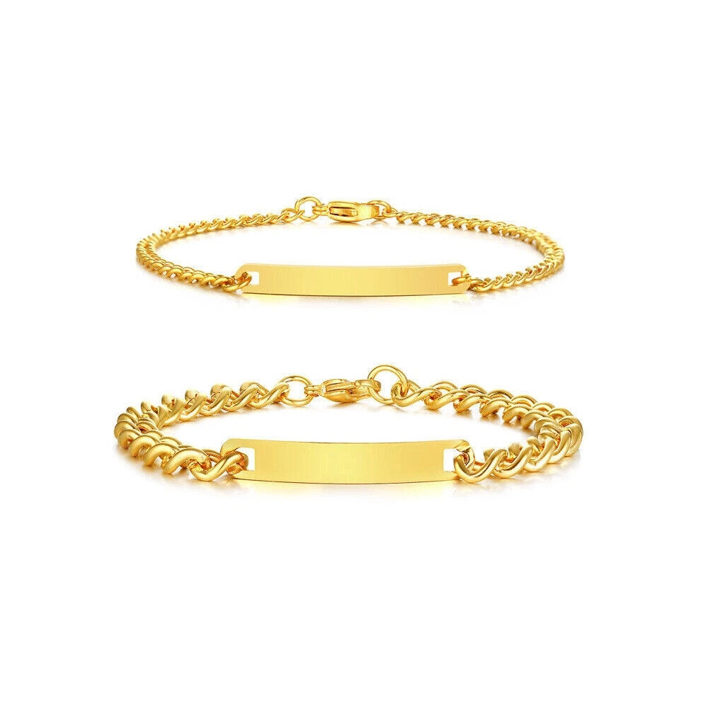 (Gold,Women, TYPE 1 DIABETES) Personalized Medical Bracelet Emergency Engraving Men Women Alert ID Bangle New