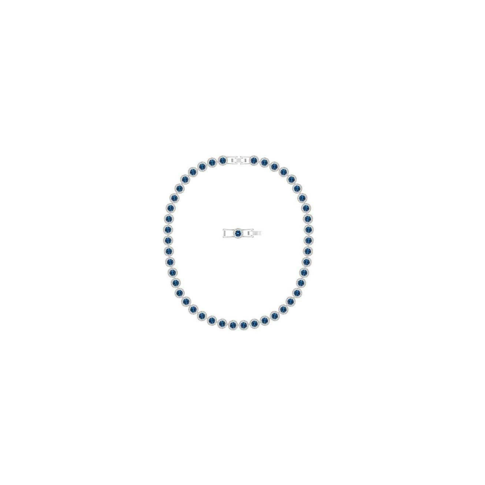 Angelic necklace, Round cut，Fashionable and versatile collarbone chain（Silver + Blue）