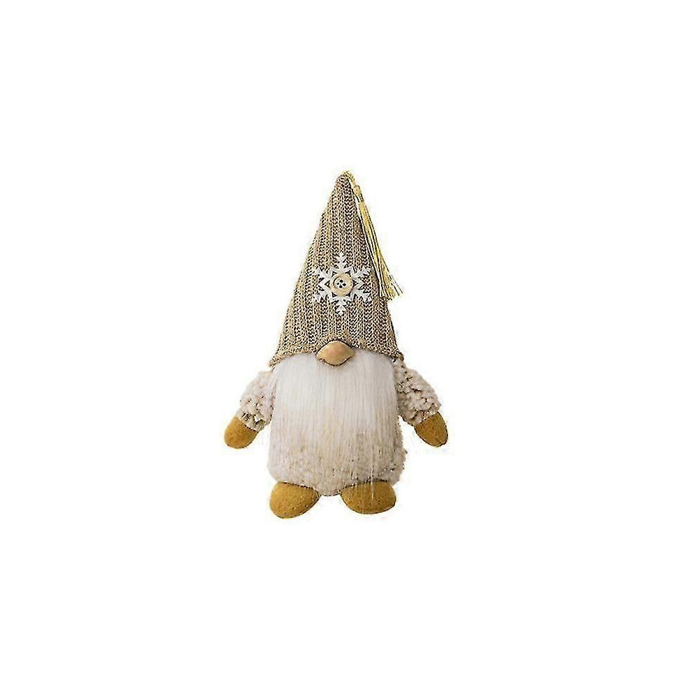 Christmas Gnome Doll Handmade Knitted Pointy Hat Snowflake Tree Full Beard Cute Desktop Faceless Gnome
