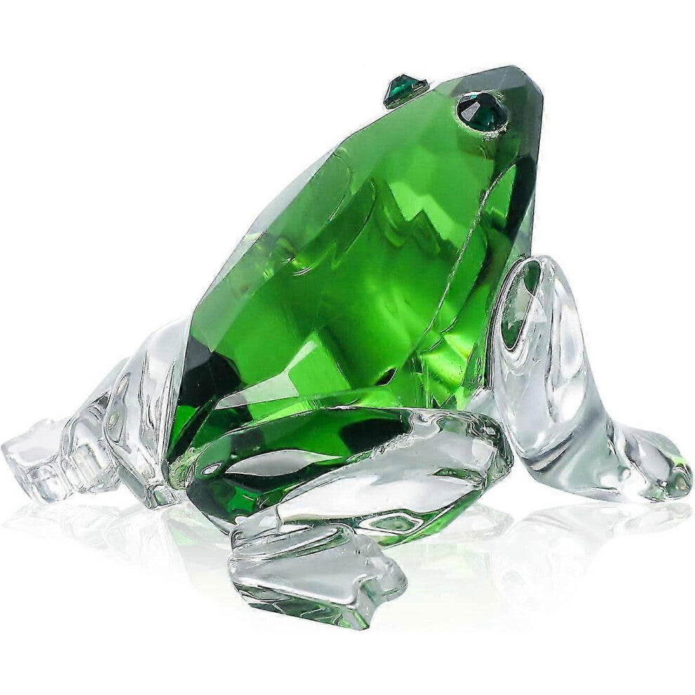 suitable for Glass Green Frog Figurine Collectibles Crystal Cute Frog Annimal Gifts for Women Table