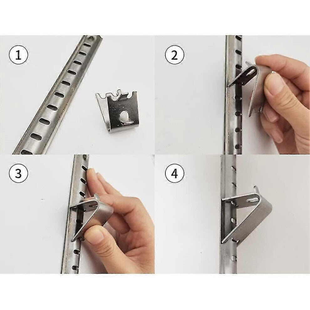 CDSX 4 Pieces Freezer Shelf Clip Refrigerator Shelf Clip Freezer Cooler Shelf Support Stainless Steel