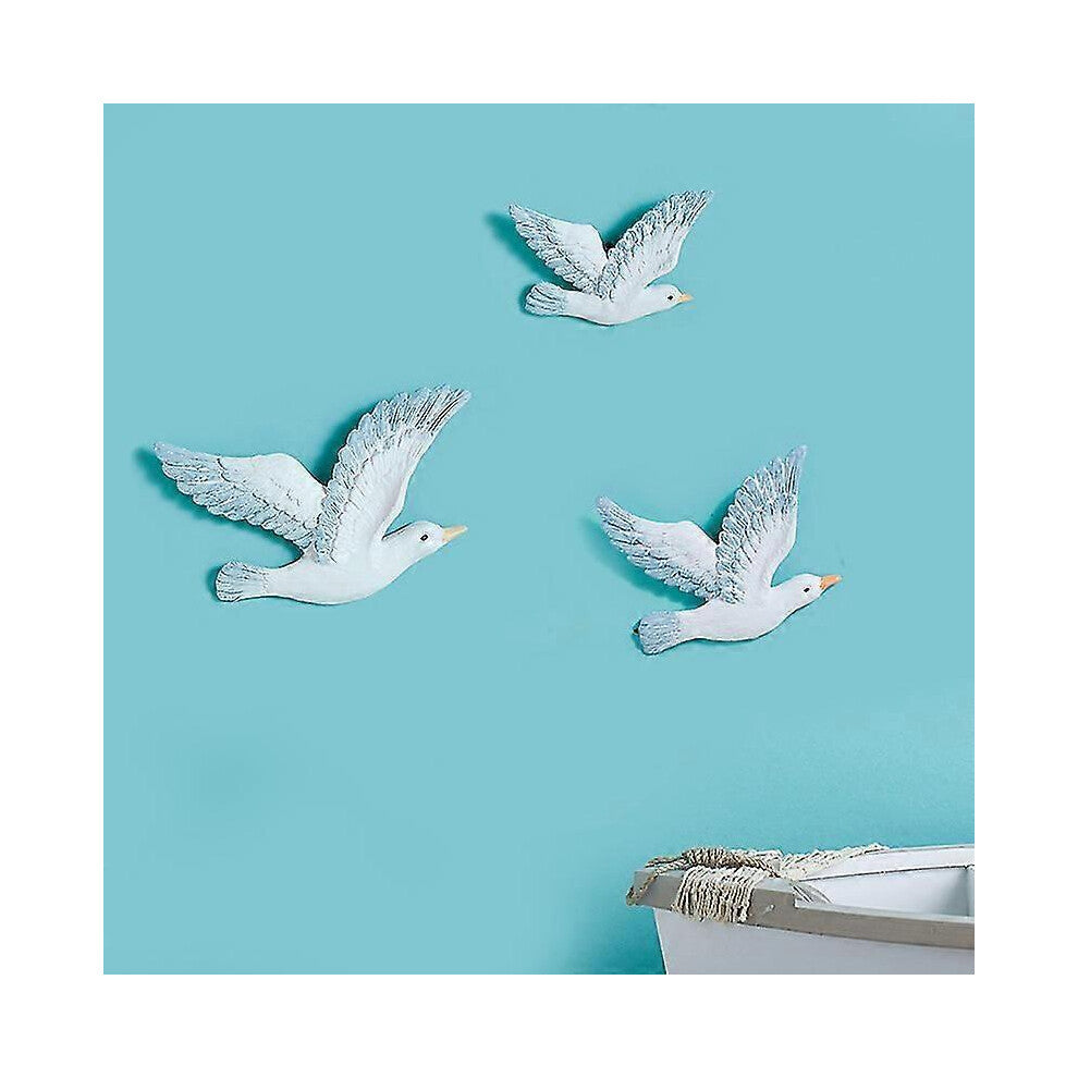 Set Of 3 Resin Seagull Wall Decor For Living Room Bathroom Garden -CDSX