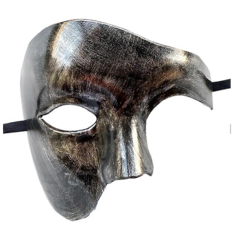 Dww-mens Mask Masquerade Mask Phantom Of The Opera Half Face Mask(silver Black) -CDSX