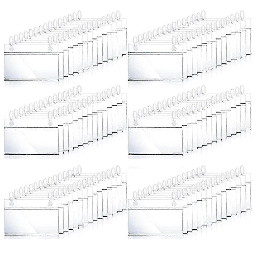 80pcs Plastic Basket Label Holders Price Tag Ticket Hanger Clips With Button Design Lock Closure Fo