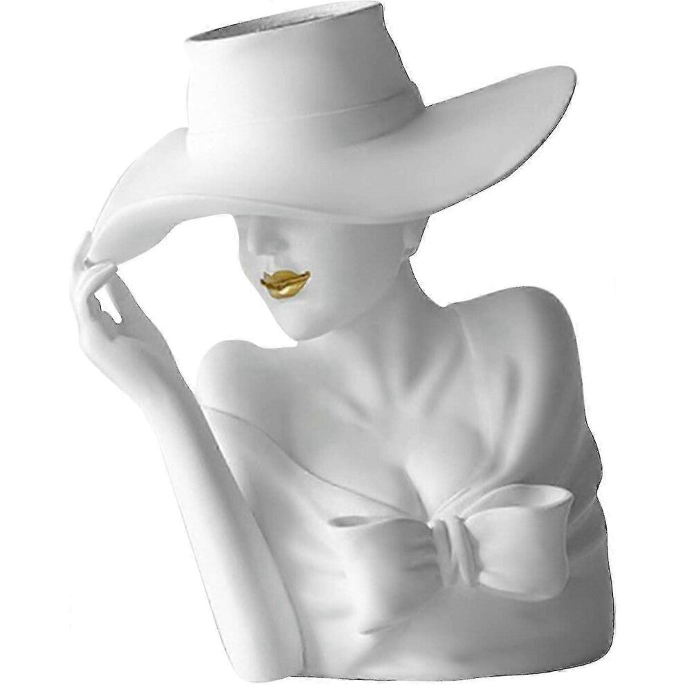 suitable for Perfk Uniquelady Statue Sculpture Flower Vase Dried Flowers Decorative Floral Vase Plant