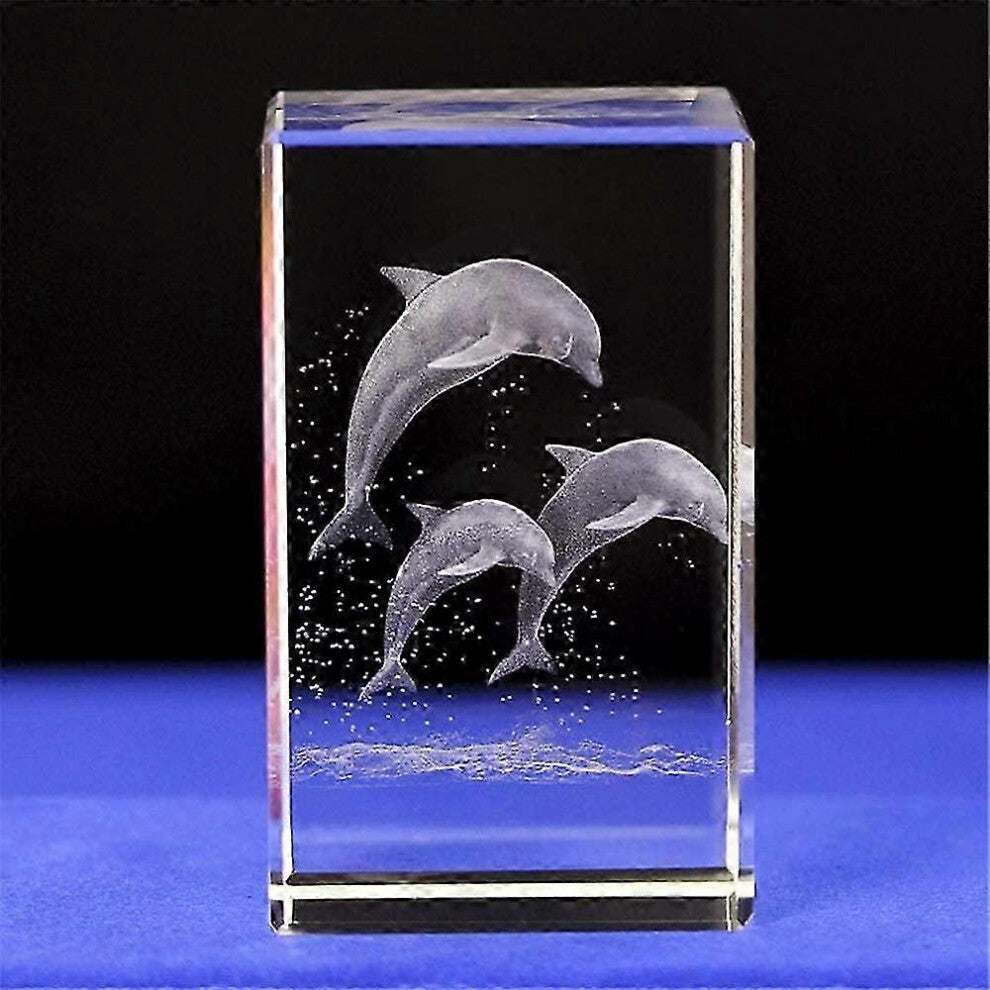 suitable for CRYSTAL GLASS DOLPHIN ORNAMENTS MODEL,3d laser etched crystal dolphin figurine
