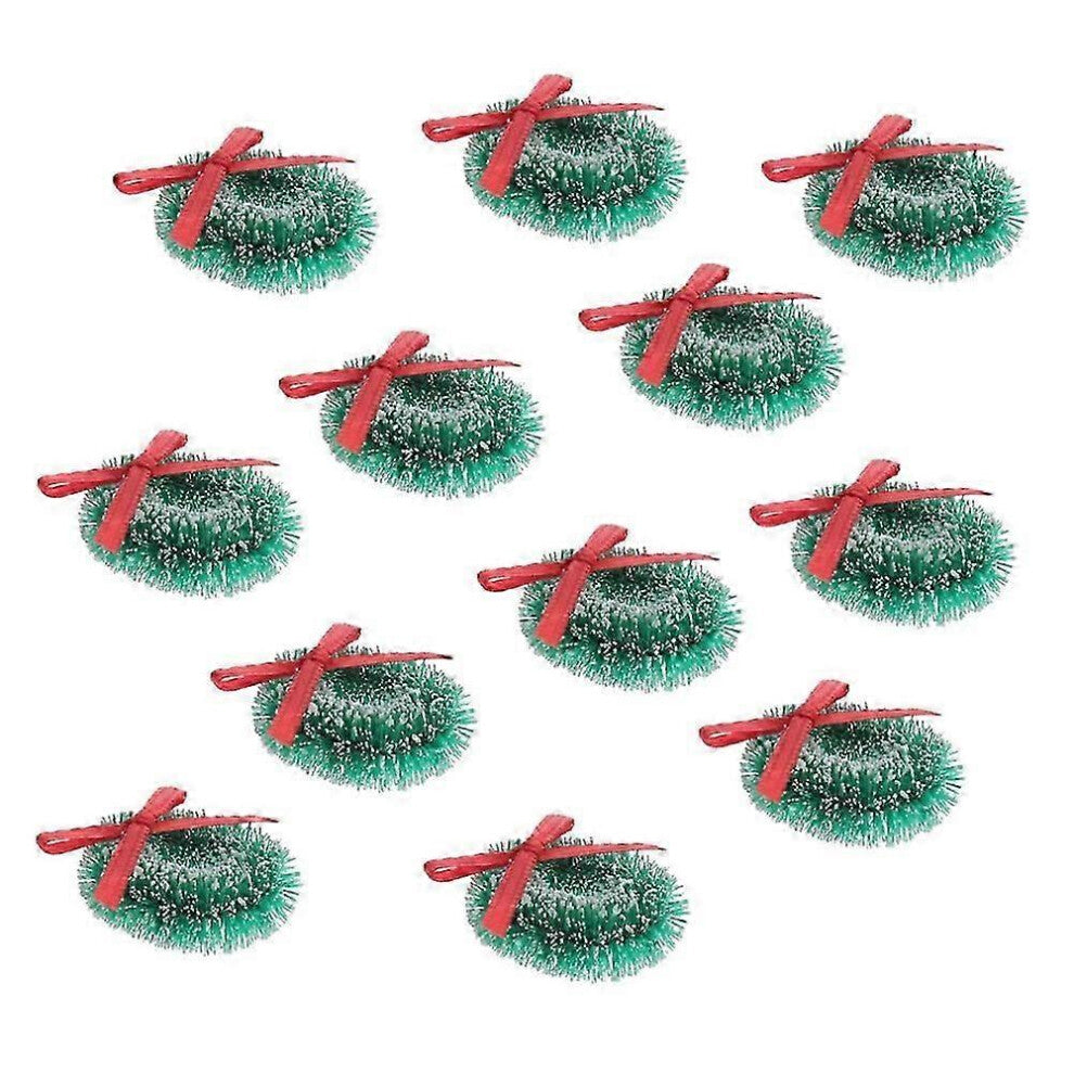 48PCS Christmas Wreath Artificial Garland Mini Christmas Tree Pendant Christmas Embellishments