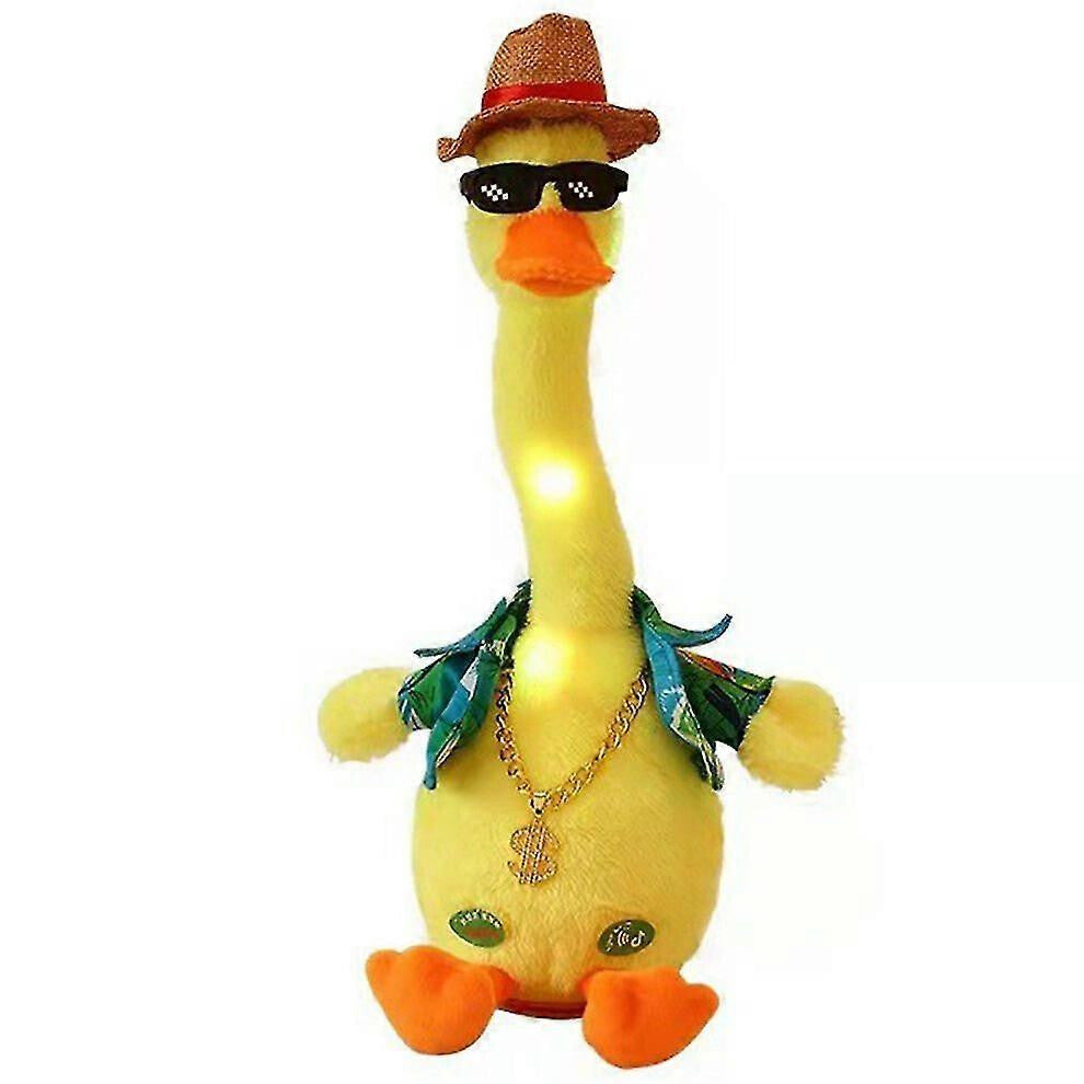 Dancing Singing Duck Plush Interactive Toy Recording Lighting Stuffed Toys With 120 Songs -CDSX