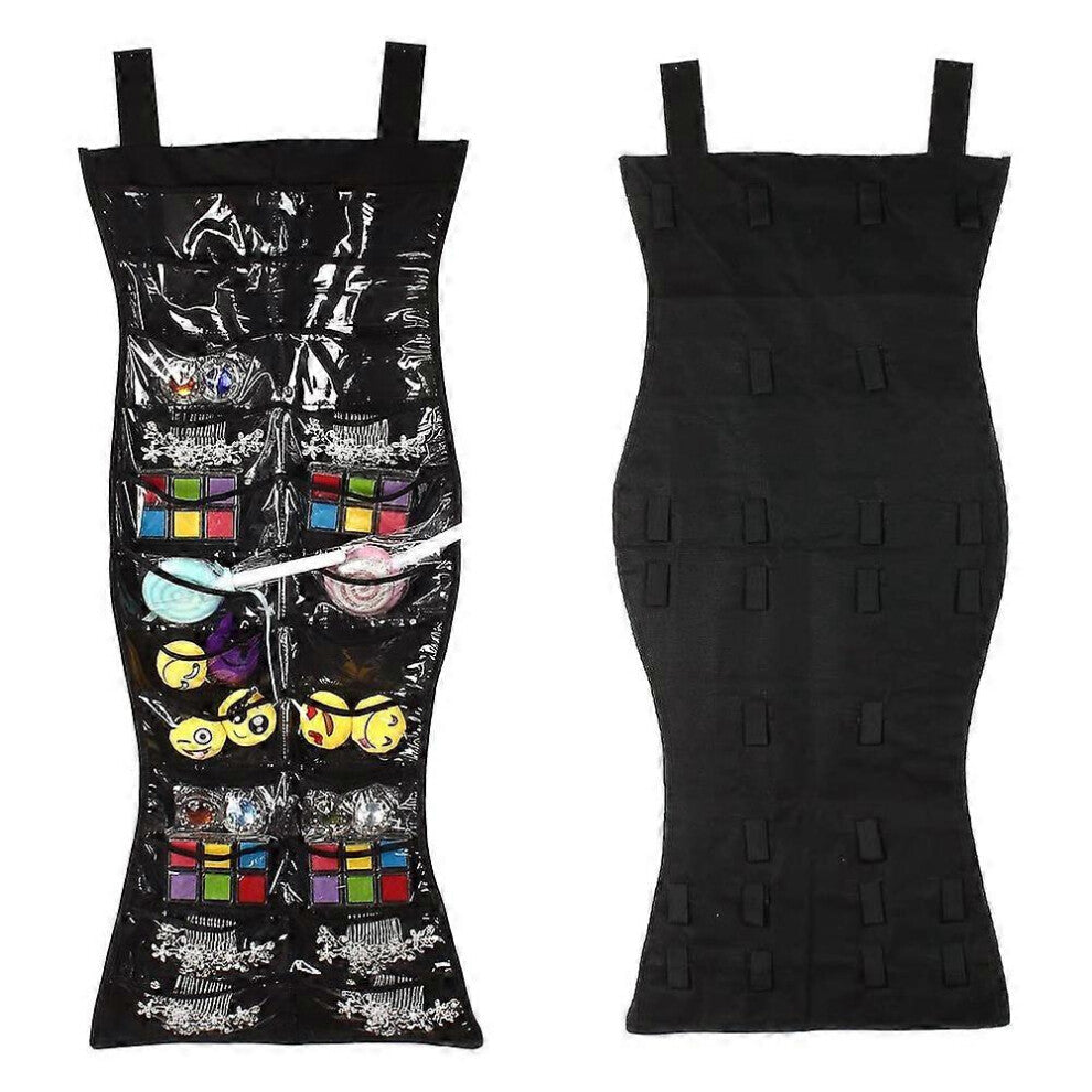 (As show, One size) Dual sided Mermaid Shape Hanging Jewelry Organizer with 24 Pockets, Closet Necklace Holder for Earring Bracelet